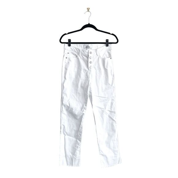 Jordache Womens Classic Raw Hem High Rise Ankle Straight Jeans White Size 6 - Picture 2 of 10